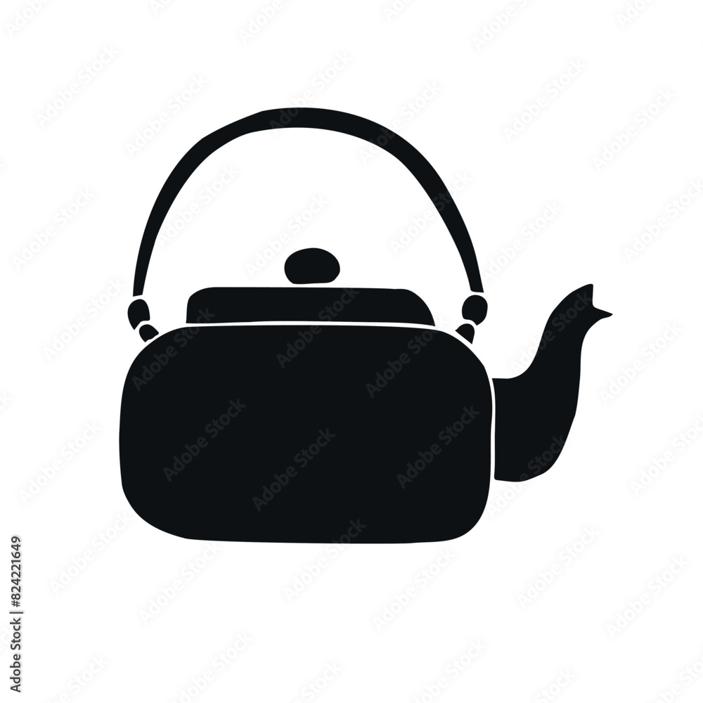 Vector hand drawn doodle sketch kettle isolated on white background Vector hand drawn doodle sketch kettle isolated on white background