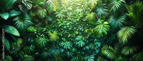 Background Tropical. Amidst the dense foliage  the rainforest s lushness showcases nature s beauty and complexity  with intricate patterns and vibrant colors that delight the eyes.