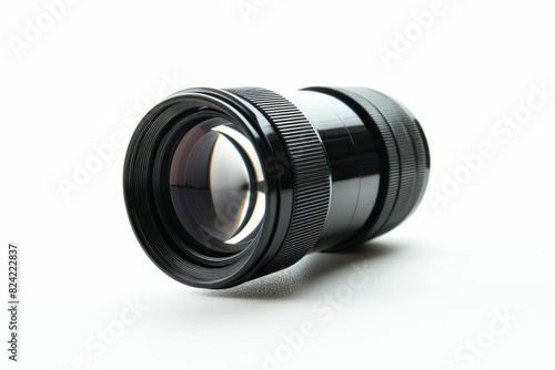 Close Up of Camera Lens Reflecting on White Surface, Photography Equipment, Macro Photography, Technology and Innovation