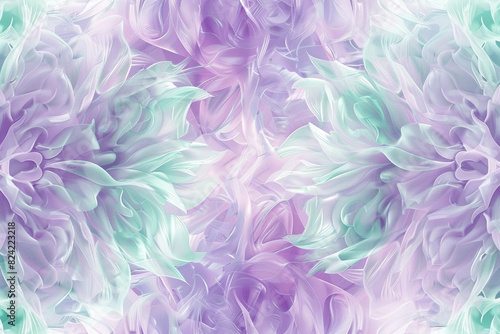 Elaborate abstract pattern in soft pastels of lavender and mint, creating a delicate, intricate background