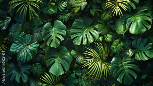Background Tropical. Amidst the verdant foliage  the rainforest s vibrant greens and occasional bursts of color paint a breathtaking natural canvas  both soothing and invigorating.