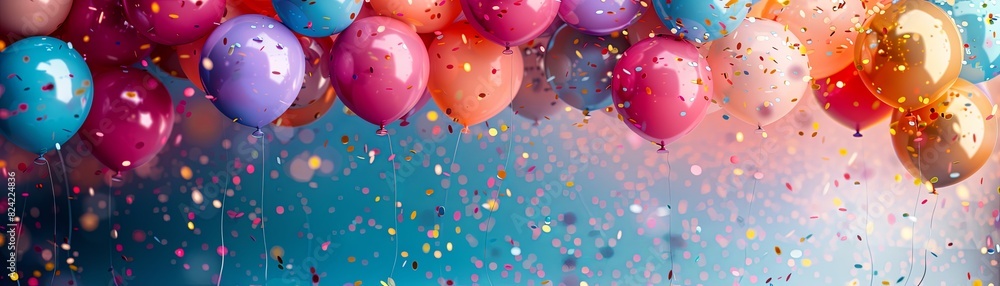 Colorful balloons with shiny glitters. Colorful balloons with shiny glitters.