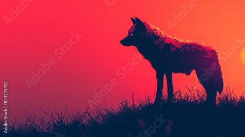 The lone wolf howls at the blood red moon.