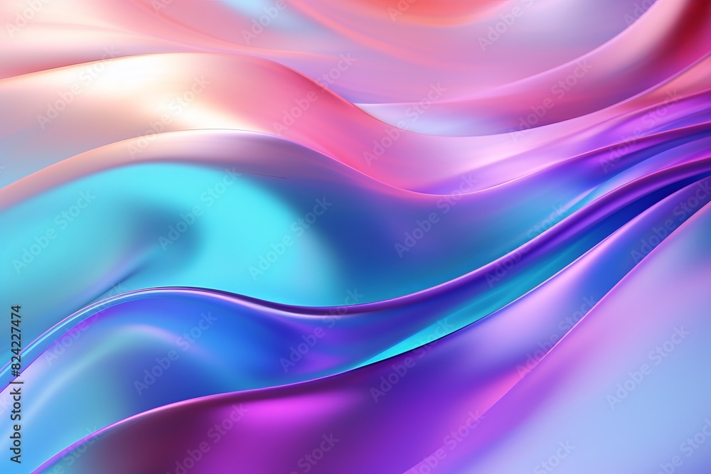 A colorful, flowing piece of fabric with a blue, purple, and pink hue A colorful, flowing piece of fabric with a blue, purple, and pink hue