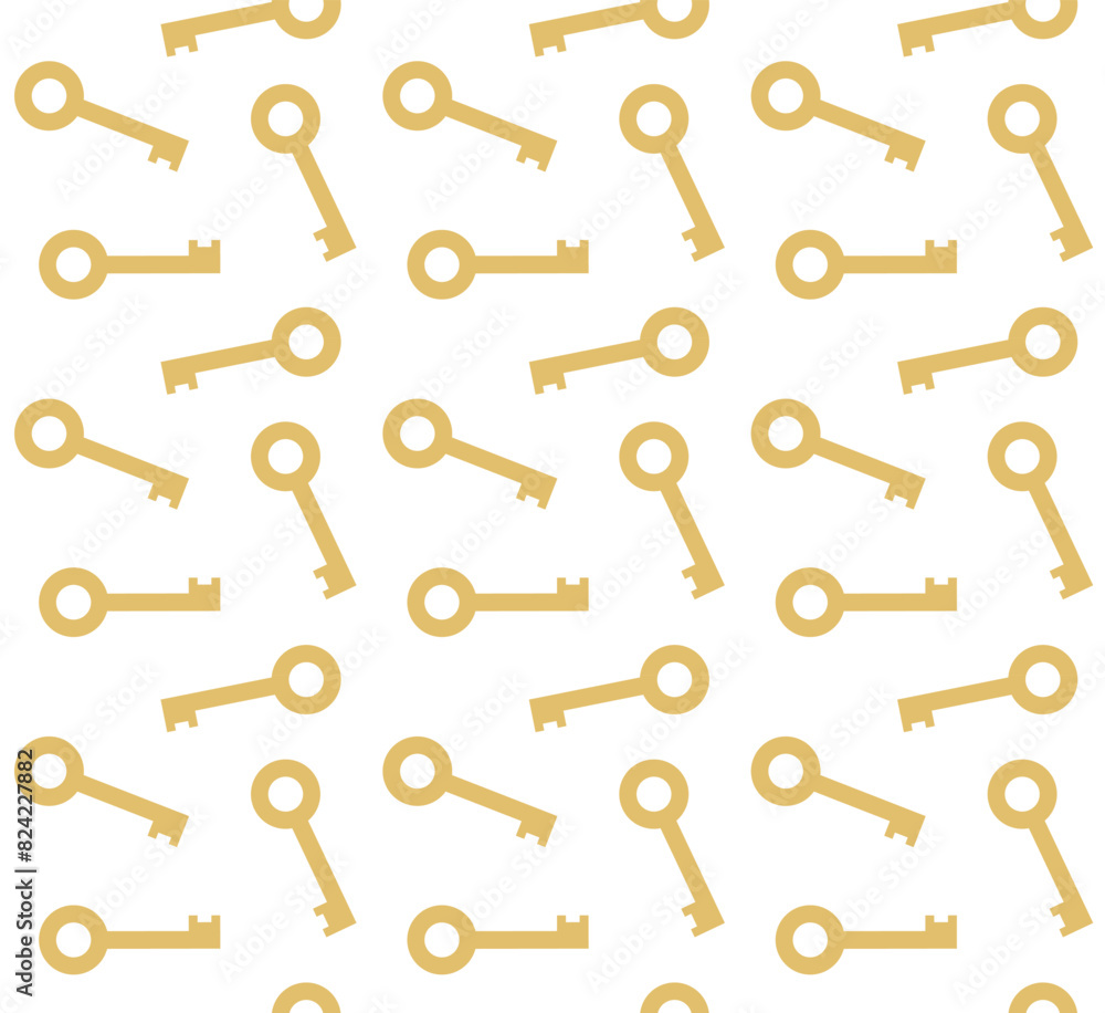 Vector seamless pattern of flat key isolated on white background Vector seamless pattern of flat key isolated on white background
