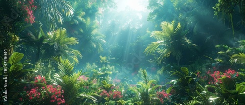 Background Tropical. The dense foliage forms a natural roof, creating a cool, shaded sanctuary on the forest floor, protecting countless creatures from the sun.