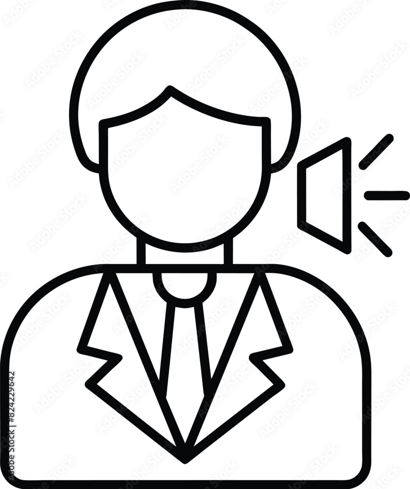 Marketing icon, Editable stroke. Vector illustration. black and white illustration.