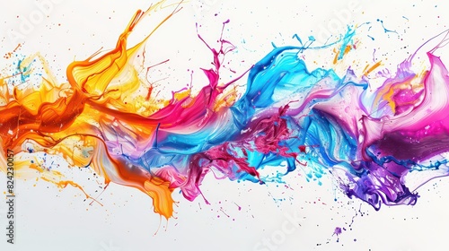 colorful paint splash wallpaper with bold and vibration colors on a white background © marco