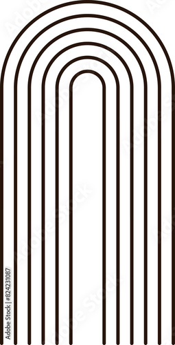 Elongated geomertric zen arc stroke line pattern