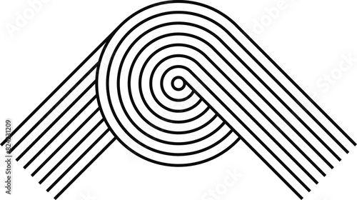Nordic figure stroke, stripy zen shape