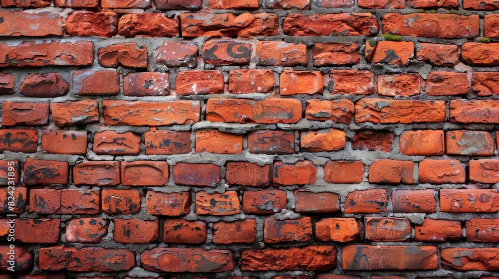 Weathered red brick with a distressed and aged look. Weathered red brick with a distressed and aged look.