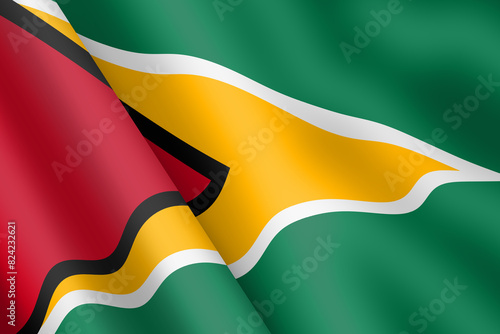 Guyana waving flag 3d illustration
