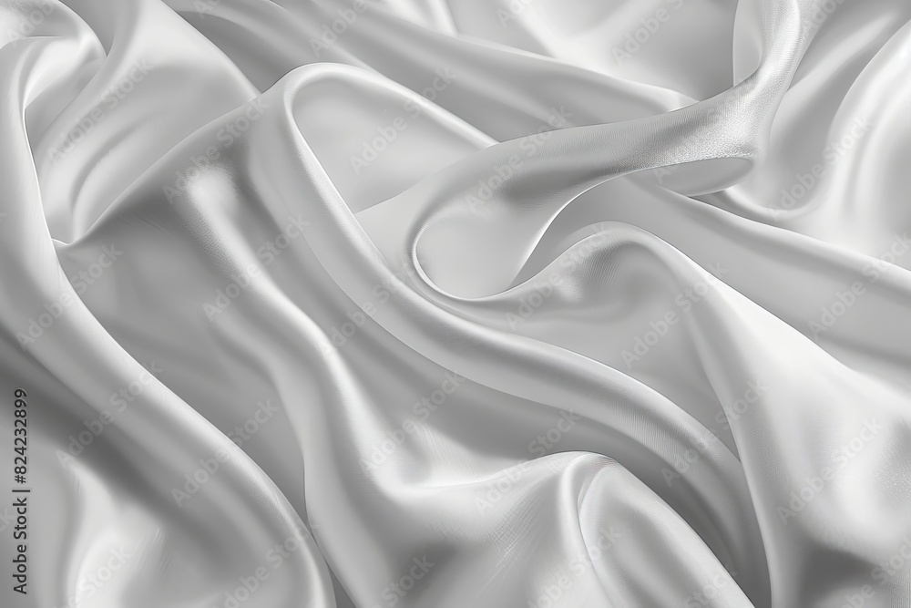 Obraz premium White gray satin texture that is white silver fabric silk panorama background with beautiful soft blur pattern natural.
