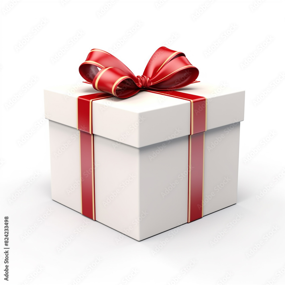 Fototapeta premium Gift box With ribbon isolated on a background