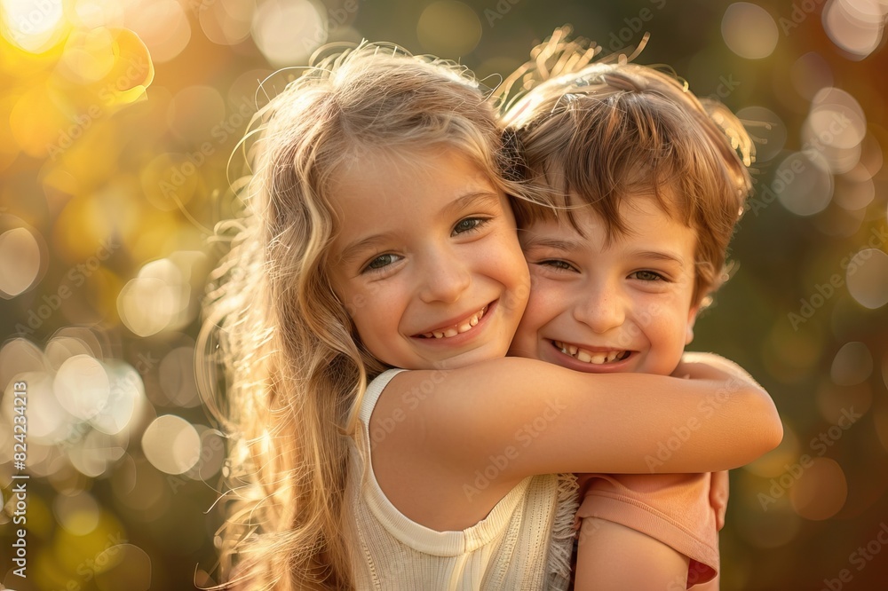 Children Hugging and Showing Friendship Bond Children Hugging and Showing Friendship Bond