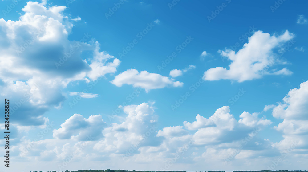 White cloud on blue sky. Generative AI White cloud on blue sky. Generative AI