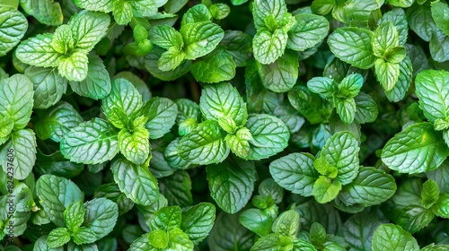 Peppermint, close up, copy space, banner style, culinary blog, social media post photo