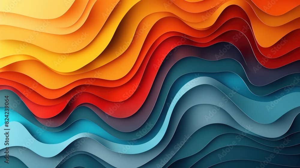 Colorful Abstract Layered Waves Colorful Abstract Layered Waves