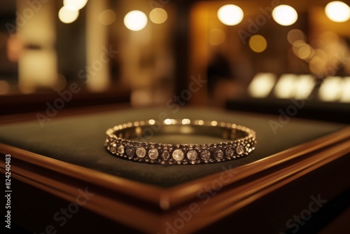Close-up on diamond jewelry on diamond jewelry store © Marco