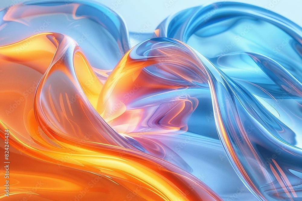 Fototapeta premium Colorful paper and flowing liquid