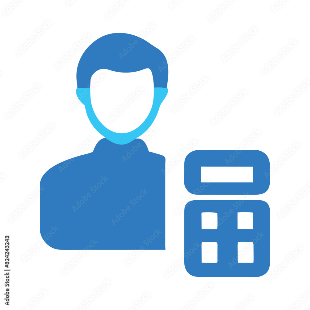 Accountant flat icon. Solid icon, Editable stroke. Vector illustration. Accountant flat icon. Solid icon, Editable stroke. Vector illustration.