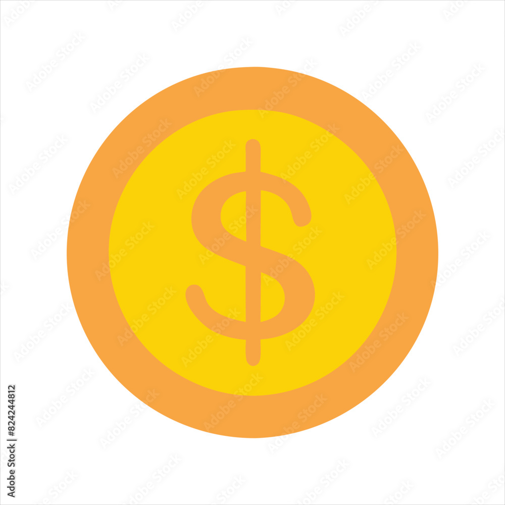 coin icon, dollar sign icon gold. solid icon, Editable stroke. vector illustration. coin icon, dollar sign icon gold. solid icon, Editable stroke. vector illustration.