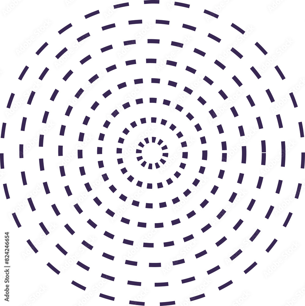 Concentric circle with dashed lines Concentric circle with dashed lines