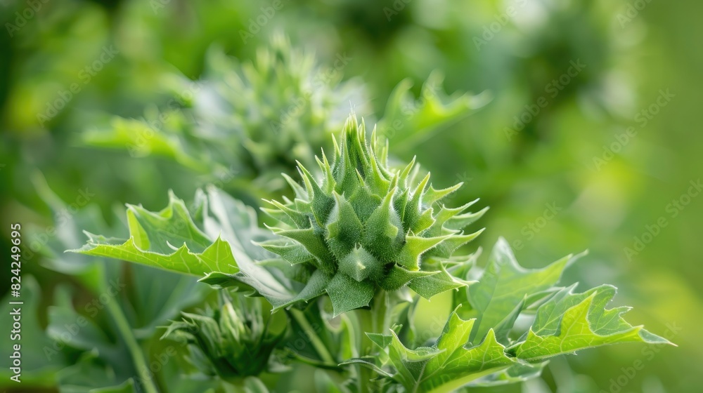 Silybum marianum s green leaves make it a beautiful natural plant Silybum marianum s green leaves make it a beautiful natural plant