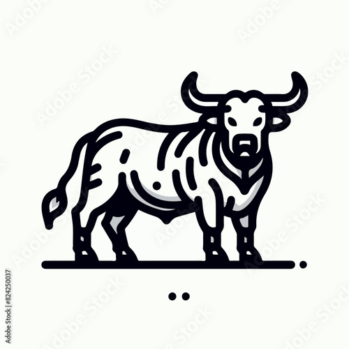 cartoon cow or beef cattle grazing element vector