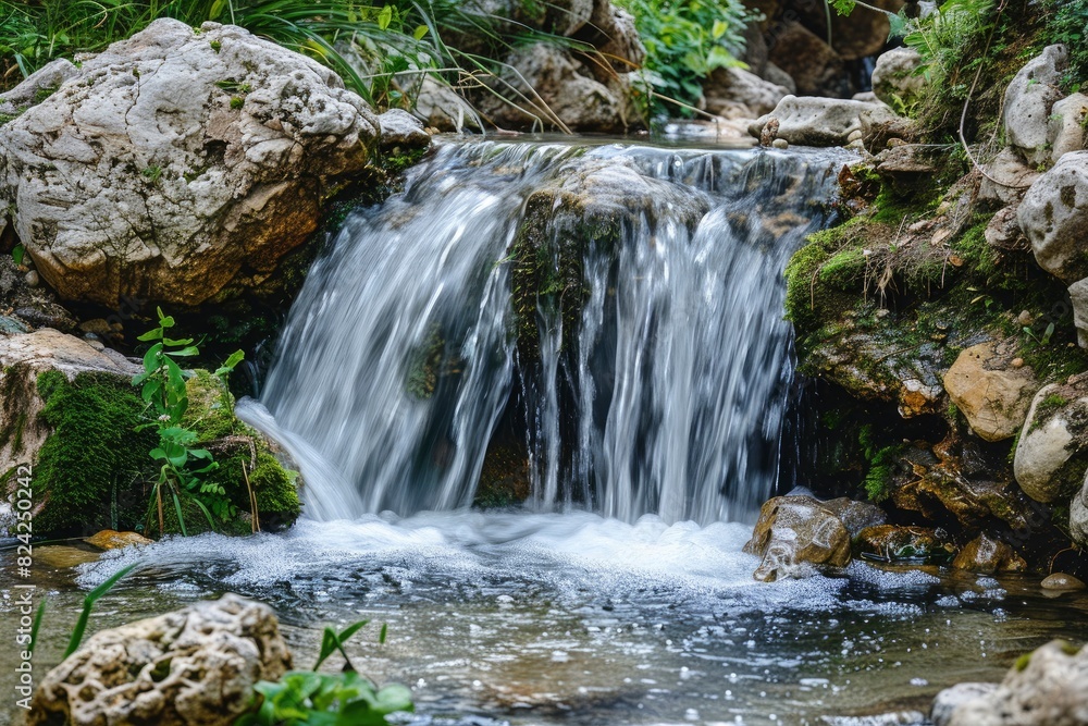 beautiful small waterfall - generative ai beautiful small waterfall - generative ai