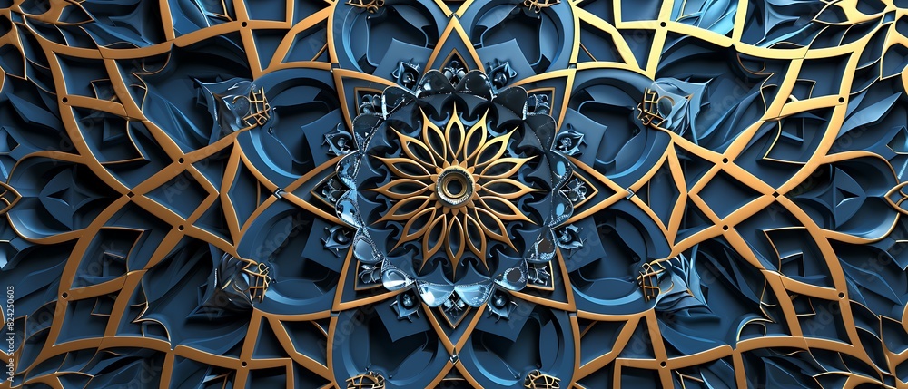 Majestic 3D Islamic Pattern Vector Art with Intricate Detailing