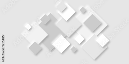  White squares with shadows geometric modern background Neomorphs design. space for text on a geometric pattern . design of technology background with shadow. Geometric shapes for poster, banner .