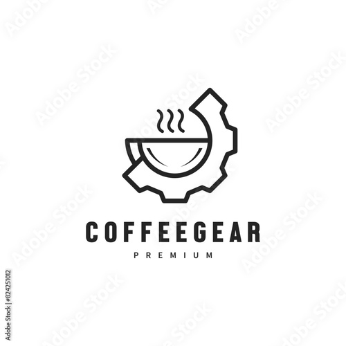 coffee gear vintage icon logo design inspiration 3