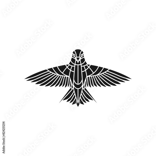 swallow bird vintage logo design illustration