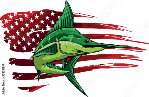 colored atlantic swordfish marlin vector illustration design