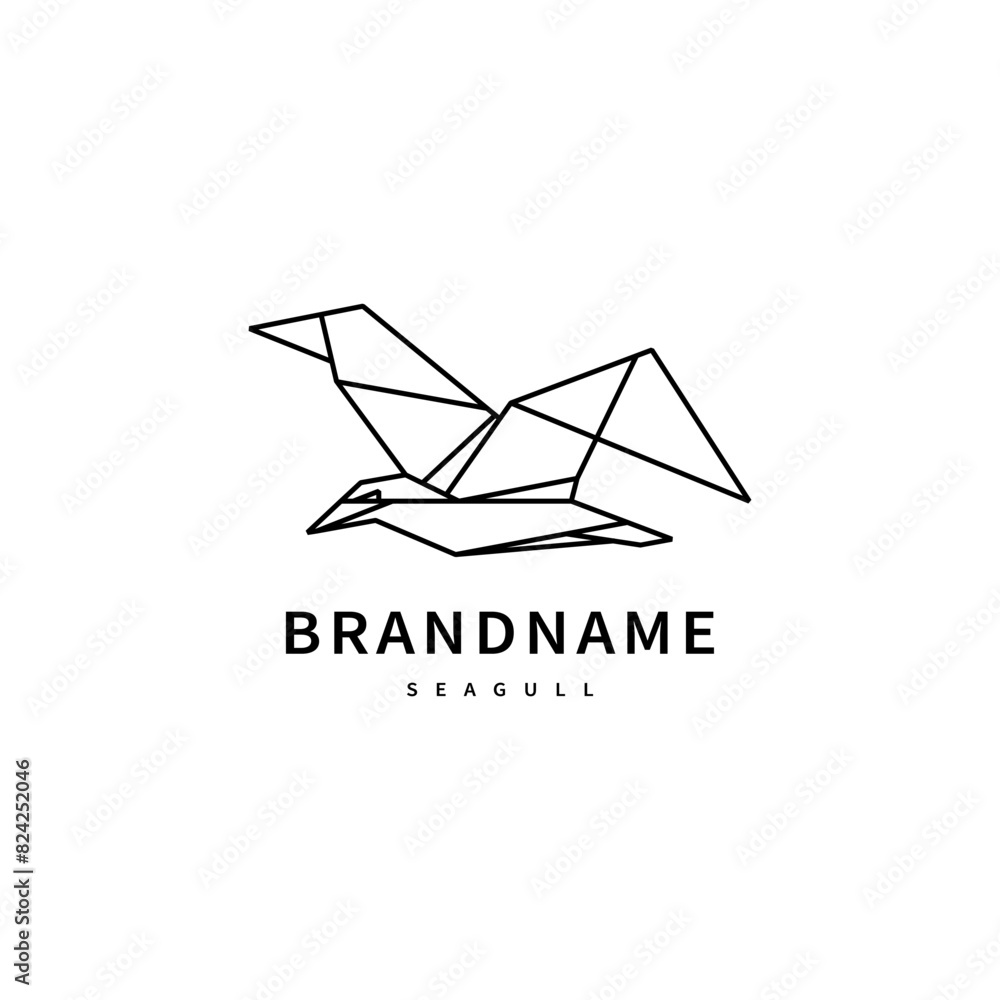 Obraz premium geometric seagull logo design illustration 3