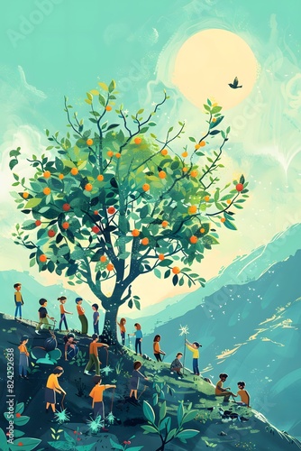 An Illustration of Tree Planting Activity