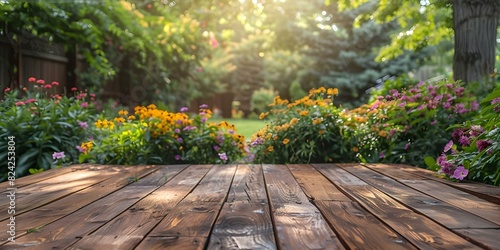 Wooden Deck in Backyard Garden Patio - Bringing the Outdoors In. Concept Garden Design, Outdoor Space, Wood Deck, Backyard Patio, Bringing Outdoors In