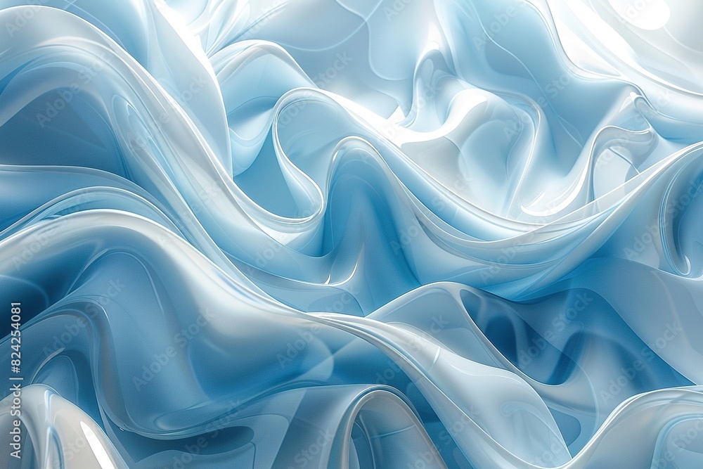 Obraz premium Flowing Blue Silk Liquid