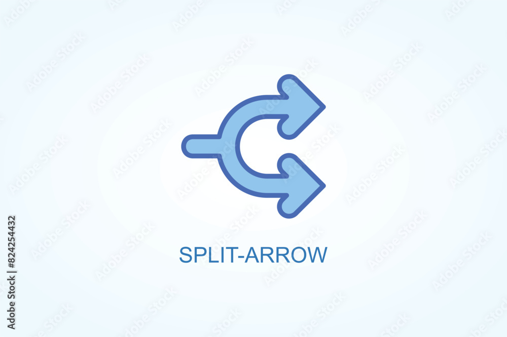 Split arrow vector or logo sign symbol illustration Split arrow vector or logo sign symbol illustration