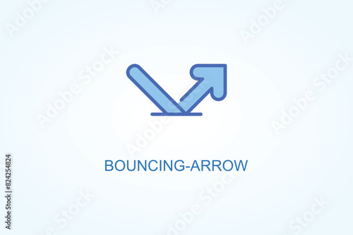 Bouncing arrow vector  or logo sign symbol illustration