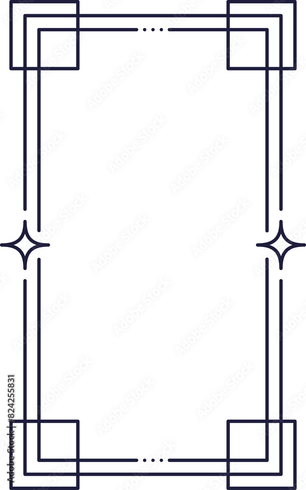 Minimal line frame of rectangle, squares, stars Minimal line frame of rectangle, squares, stars