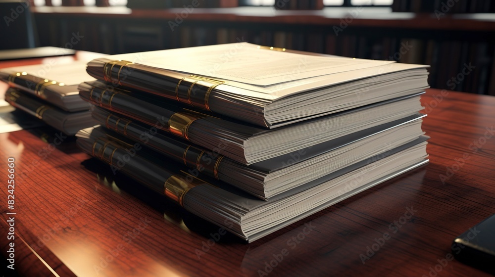 A photo of a stack of legal documents on a desk A photo of a stack of legal documents on a desk