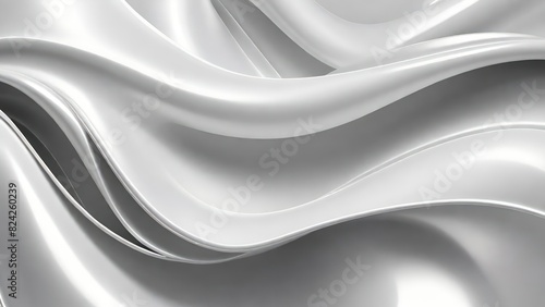 Soft and smooth textured 3d effect gray wavy curved lines abstract background.