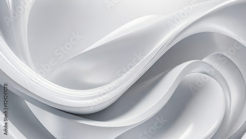 Soft and smooth textured 3d effect gray wavy curved lines abstract background.
