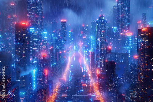 Wallpaper Mural The Lines of Electronic Scattering and Cities Torontodigital.ca