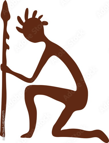 Quadro su tela Hunter cave painting, prehistoric caveman artwork