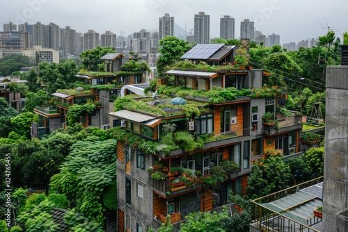 A condo building is covered with greenrey © Amna