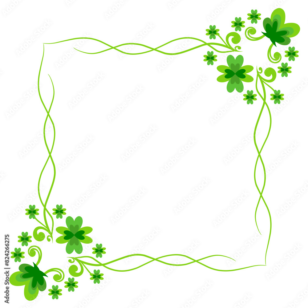 Fototapeta premium Clover Leaf Frame Decoration