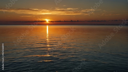 sunset over a calm lake